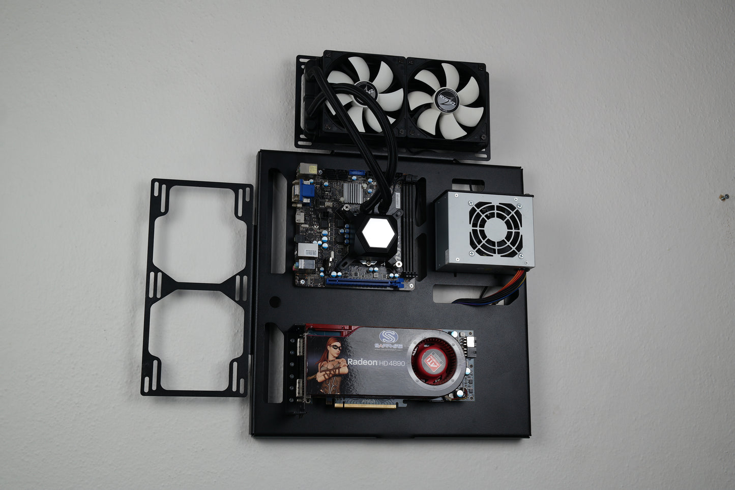 Mini ITX Wall Computer Case, Wall Mount Pc, Space Case, Custom Computer Case, Double Radiator,