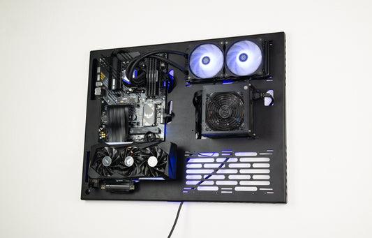 Wall Computer Dual Radiator, Wall Computer, Open Air Computer Case, Computer Wall Mount, Space Case, Open Case, Wall Computer Case,