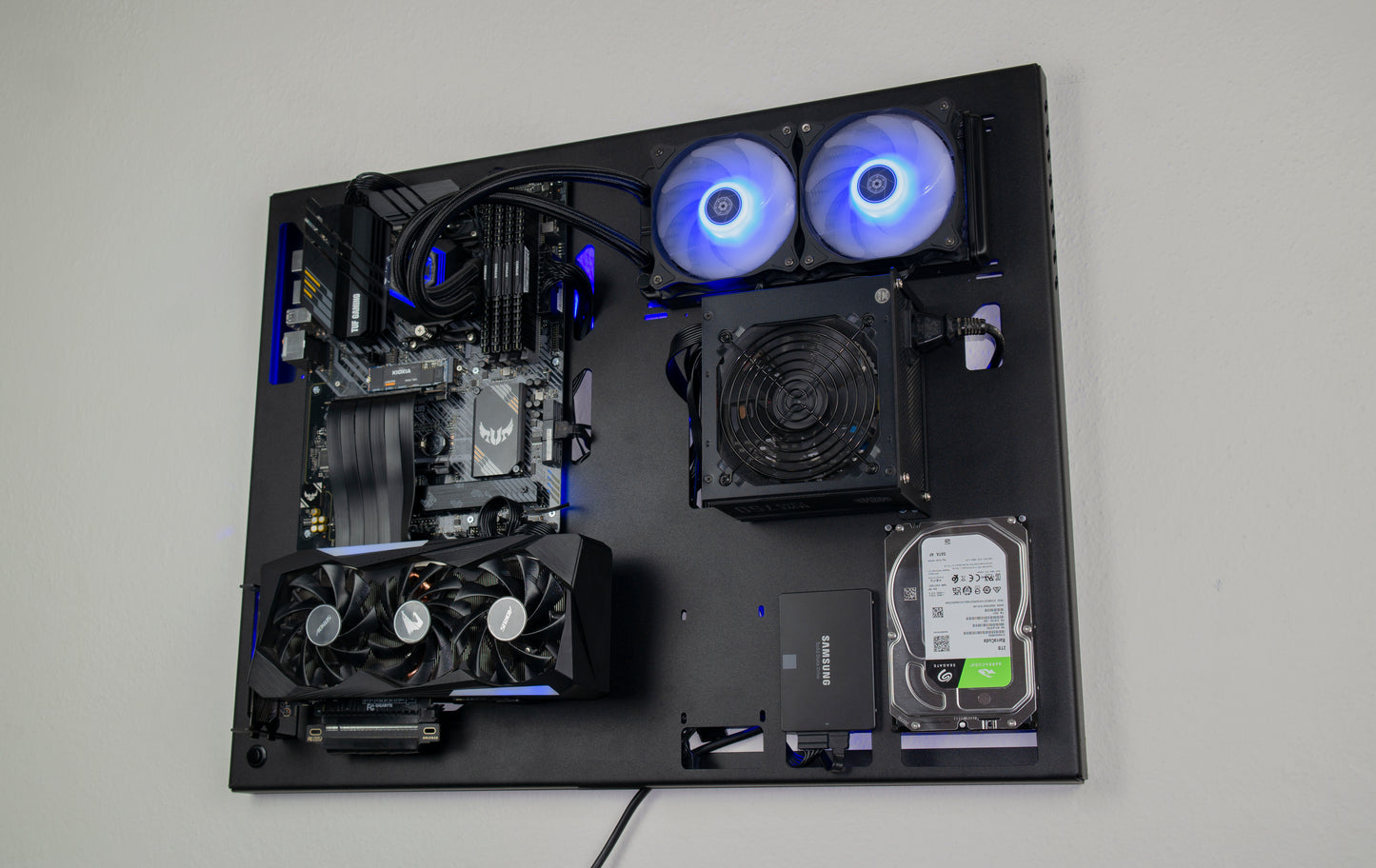 Wall Computer, Computer Wall Mount, Space Case, Open Case, Open Air Computer Case, Custom Computer Case
