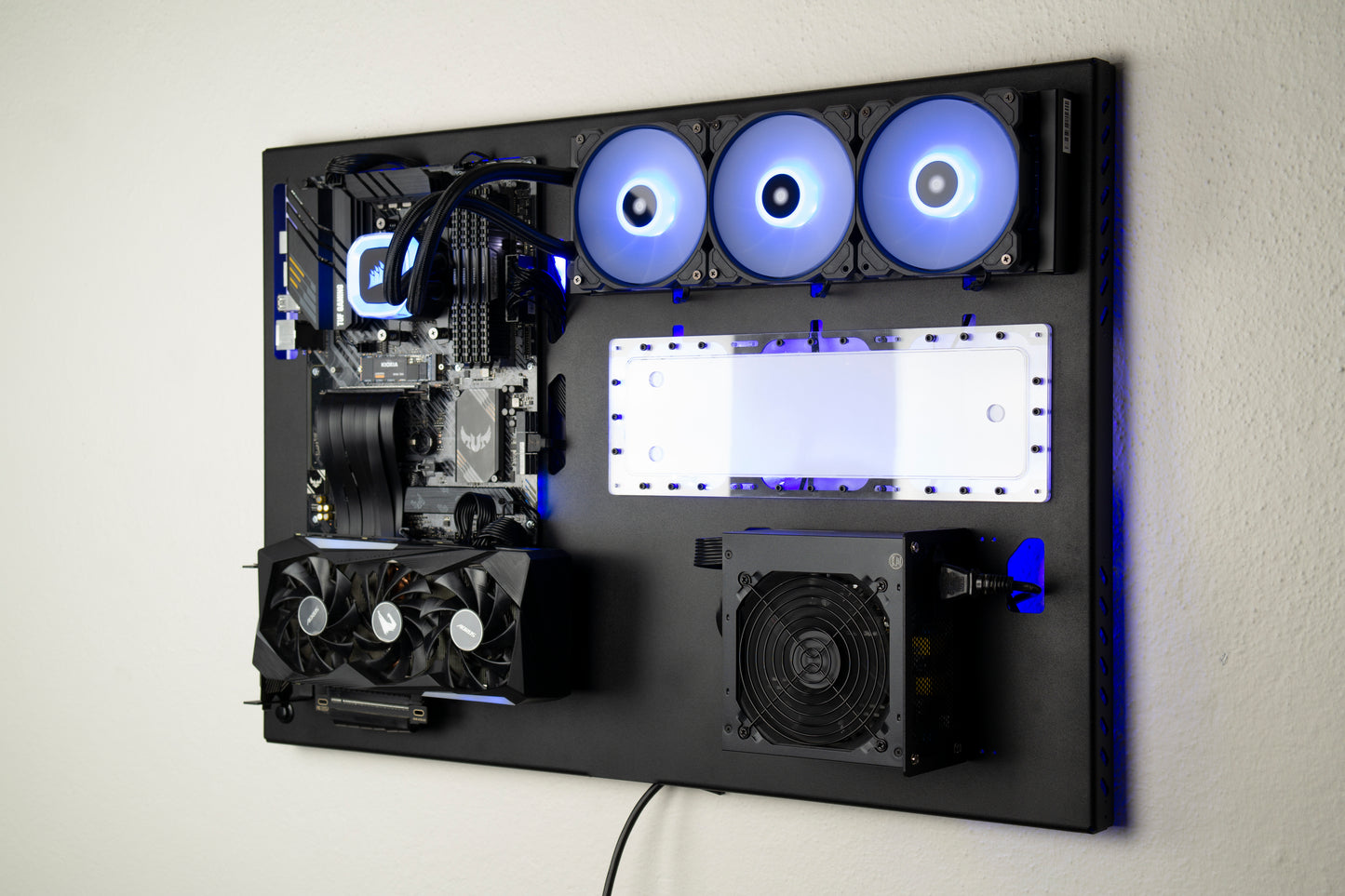 360mm Dual Slot Wall-Mountable PC Case, Custom Liquid Cooling Support, Wall Computer Case