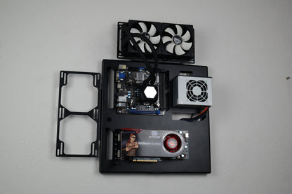 Mini ITX Wall Computer Case, Wall Mount Pc, Space Case, Custom Computer Case, Double Radiator,