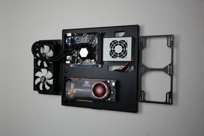 Mini ITX Wall Computer Case, Wall Mount Pc, Space Case, Custom Computer Case, Double Radiator,