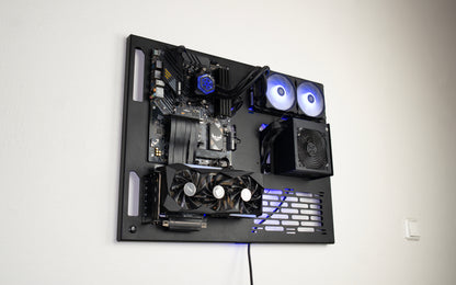 Wall Computer Dual Radiator, Wall Computer, Open Air Computer Case, Computer Wall Mount, Space Case, Open Case, Wall Computer Case,