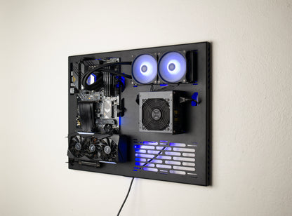 Wall Computer Dual Radiator, Wall Computer, Open Air Computer Case, Computer Wall Mount, Space Case, Open Case, Wall Computer Case,