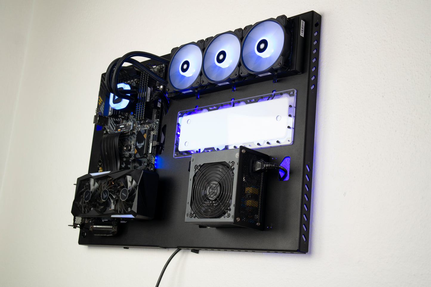 360mm Dual Slot Wall-Mountable PC Case, Custom Liquid Cooling Support, Wall Computer Case