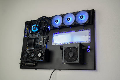 360mm Dual Slot Wall-Mountable PC Case, Custom Liquid Cooling Support, Wall Computer Case