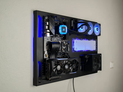 360mm Dual Slot Wall-Mountable PC Case, Custom Liquid Cooling Support, Wall Computer Case