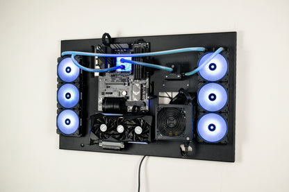 Unique Wall Computer Case, Dual Vertical Radiator, Gamer Computer Case, Custom Computer Case