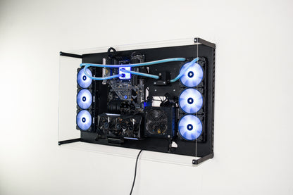 Unique Wall Computer Case, Dual Vertical Radiator, Gamer Computer Case, Custom Computer Case