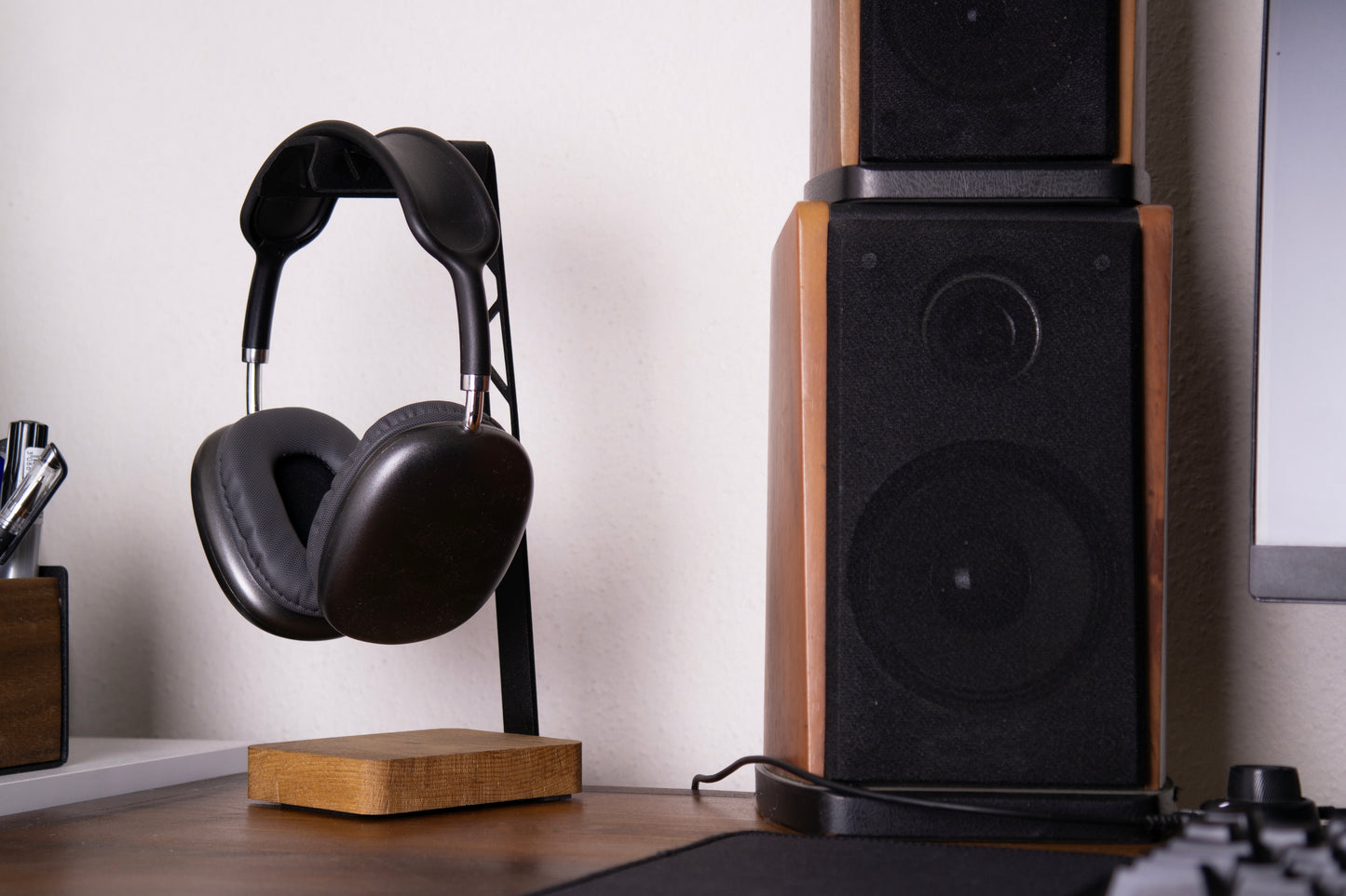 ABK Design Headphone Stand, Headphone Holder Premium , Gaming Headset Holder, Handcrafted Wood Steel Headphones Stand for Desk