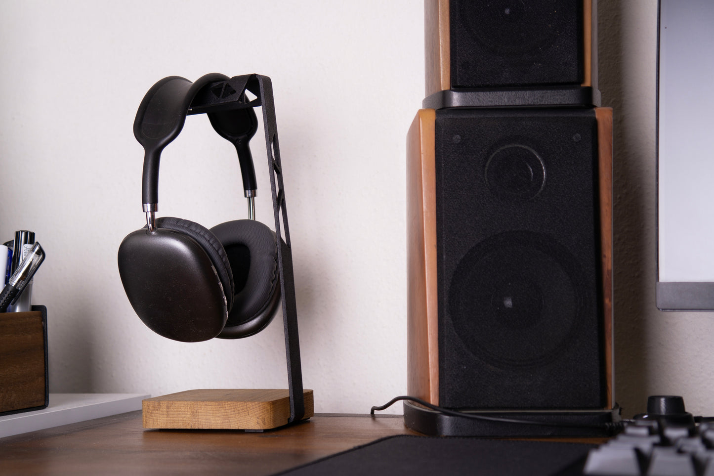 ABK Design Headphone Stand, Headphone Holder Premium , Gaming Headset Holder, Handcrafted Wood Steel Headphones Stand for Desk