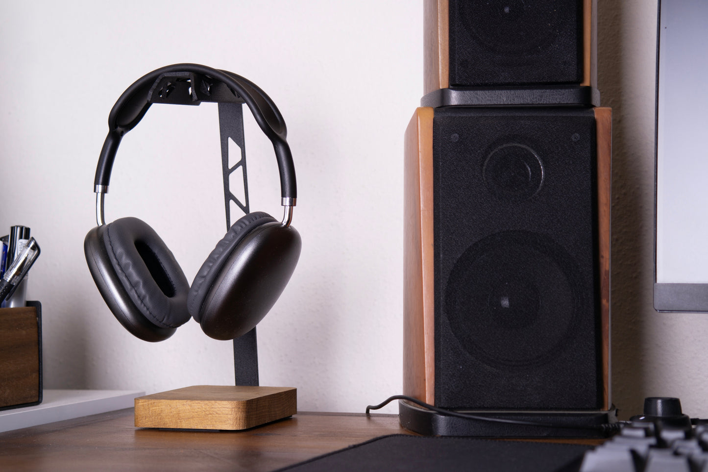 ABK Design Headphone Stand, Headphone Holder Premium , Gaming Headset Holder, Handcrafted Wood Steel Headphones Stand for Desk