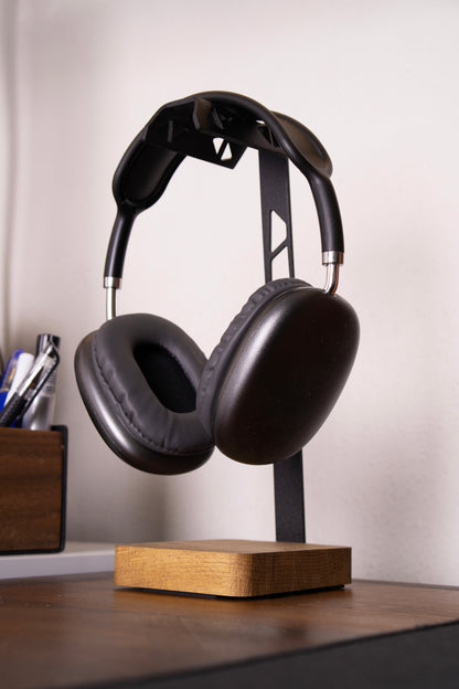 ABK Design Headphone Stand, Headphone Holder Premium , Gaming Headset Holder, Handcrafted Wood Steel Headphones Stand for Desk