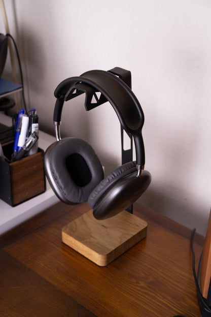 ABK Design Headphone Stand, Headphone Holder Premium , Gaming Headset Holder, Handcrafted Wood Steel Headphones Stand for Desk